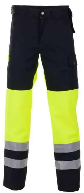 BS Dokka Gen.1 Arb.bukse, HiVis kl.1 Unisex, Str. C56, Sort/Gul 