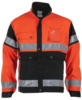 BS Dokka Arbeidsjakke, HiVis kl.2 Unisex, Str. 44, Oransje/Sort