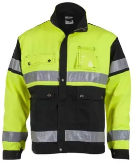 BS Dokka Arbeidsjakke, HiVis kl.2 Unisex, Str. 42, Gul/Sort