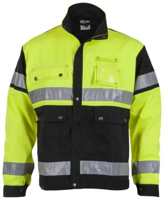 BS Dokka Arbeidsjakke, HiVis kl.2 Unisex, Str. 58, Gul/Sort 