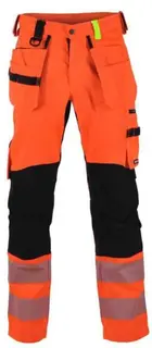 BS Gj&#248;vik H&#229;ndverksbukse, HiVis kl.2 Unisex, Str. KB48, Oransje/Sort