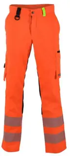 BS Gj&#248;vik Arbeidsbukse, HiVis kl.2 Unisex, Str. C44, Oransje/Sort