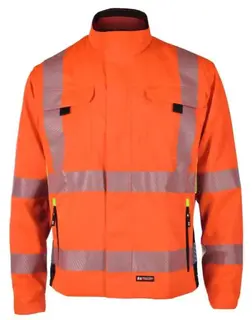 BS Gj&#248;vik Arbeidsjakke, HiVis kl.3 Unisex, Str. 44, Oransje/Sort