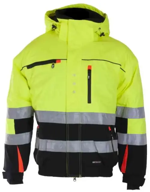 BS Bergset Pilotjakke, HiVis kl.2 Unisex, Str. L, Gul/Sort 