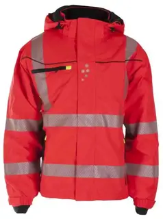 BS Gj&#248;vik allv&#230;r Vinterjakke, HiVis kl.3 Unisex, Str. XS, R&#248;d/Sort