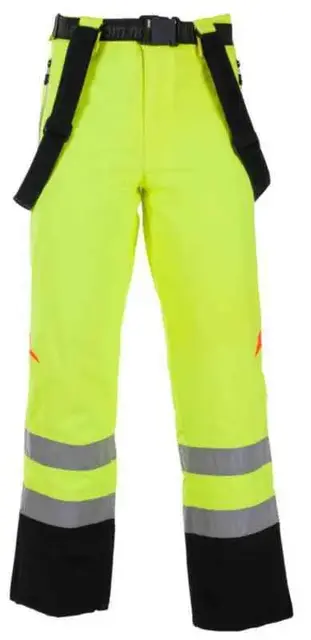 BS Bergset Vinterselebukse, HiVis kl.1 Unisex, Str. 2XL, Sort/Gul 