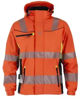 BS Gj&#248;vik Softshelljakke, HiVis kl.3 Unisex, Str. XS, Oransje/Sort