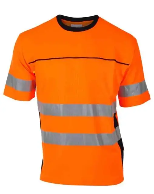 BS Bergset T-skjorte, HiVis kl.2 Unisex, Str. M, Oransje/Sort 