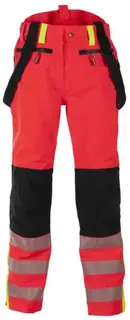 BS Gj&#248;vik Skallbukse, HiVis kl.2 Unisex, Str. XS, R&#248;d/Sort