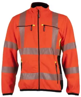 BS Gj&#248;vik Fleecejakke, HiVis kl.3 Unisex, Str. S, Oransje/Sort