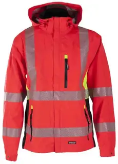 BS Gj&#248;vik Skalljakke, HiVis kl.3 Unisex, Str. XS, R&#248;d/Sort