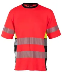 BS Gj&#248;vik T-skjorte, HiVis kl.3 Unisex, Str. XL, R&#248;d/Sort