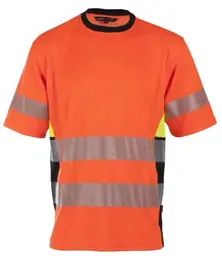 BS Gjøvik T-skjorte, HiVis kl.3 Unisex, Str. S, Oransje/Sort