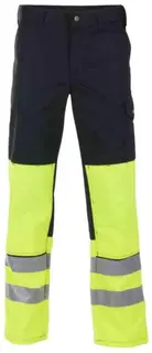 BS Dokka Arbeidsbukse, HiVis kl.1 Unisex, Str. C44, Sort/Gul