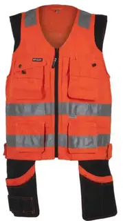 BS Dokka H&#229;ndverksvest, HiVis kl.1 Unisex, Str. S, Oransje/Sort