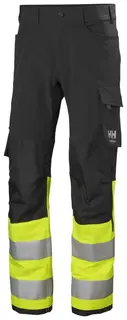 HH Alna Arbeidsbukse, HiVis kl.1 Mann, Str. D96, Gul/Gr&#229;Sort