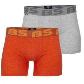 BS Skrukkelia Boxershorts Unisex, Str. S, Gr&#229;/Oransje