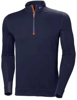 HH Polo Zip Lifa Merino Undertr&#248;ye Unisex, Str. XS, Marine