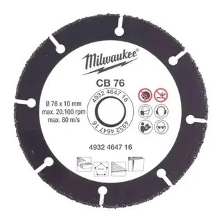 Milwaukee Diamantkappeskive CB 76 karbid &#216;76X10 mm