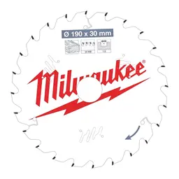 Milwaukee Sirkelsagblad for tre &#216;190X30X1,6mm 24T