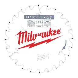 Milwaukee Sirkelsagblad for tre Ø165X15.87X1.6mm 24T