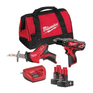 Milwaukee Kombipakke M12 BPP2C-402B 12V, 4.0Ah, med bag