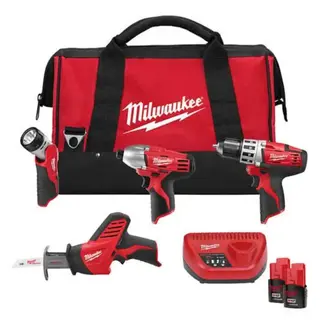 Milwaukee Kombipakke M12 BPP4A-202B 12V, 2.0Ah, med bag