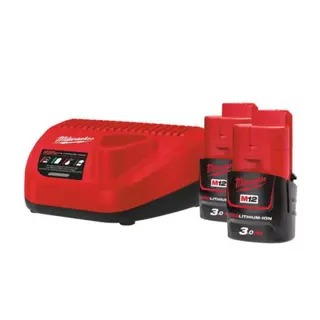 Milwaukee Batterisett M12 NRG-302 12V, 2x3Ah