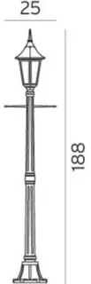 Norlys Rimini 401 Stolpelampe Hvit, 77W, Halo max, E27, IP54