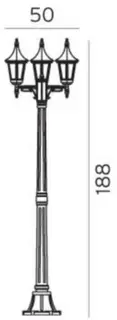 Norlys Rimini 403 Stolpelampe Hvit, 3x46W, Halo max, E27, IP54