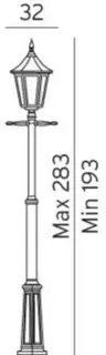 Norlys Modena 301 Stolpelampe Hvit, 77W, Halo max, E27, IP54