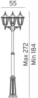 Norlys Modena 303 Stolpelampe Hvit, 3x77W, Halo max, E27, IP54