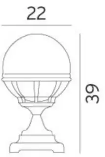 Norlys Bolgona 313 Portstolpe Hvit, 46W, Halo max, E27, IP54