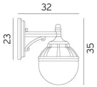 Norlys Bolgona 311 Vegglampe Hvit, 46W, Halo max, E27, IP54