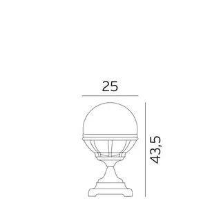 Norlys Bolgona 312 Portstolpe Hvit, 46W, Halo max, E27, IP54