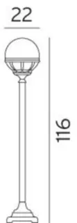 Norlys Bolgona 315 Blomsterstolpe Hvit, 46W, Halo max, E27, IP54