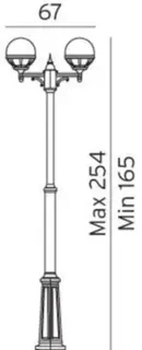 Norlys Bolgona 363 Stolpelampe Hvit, 2x46W, Halo max, E27, IP54