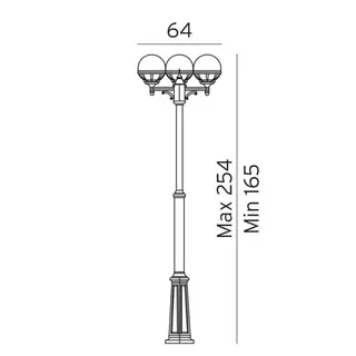 Norlys Bolgona 364 Stolpelampe Hvit, 3x46W, Halo max, E27, IP54