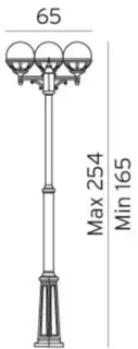 Norlys Bolgona 365 Stolpelampe Hvit, 3x46W, Halo max, E27, IP54