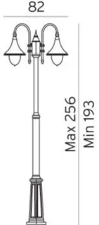 Norlys Firenze 820 Stolpelampe Hvit, 2x57W, Halo max, E27, IP54