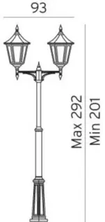 Norlys Modena 382 Stolpelampe Hvit, 2x77W, Halo max, E27, IP54