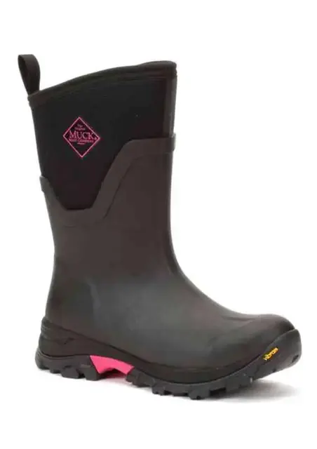 Muckboot Arbeidsstøvel Arctic Grip Dame, Str. 37, Sort/Rosa, Par 