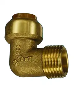 Tectite Classic Albu 90° m/utv. gjenger 22 mm x 3/4", Messing