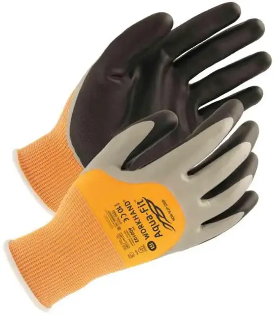 Workhand Montering Aqua-Fit Non-Slip 102 Str. 9, Oransje, Par 