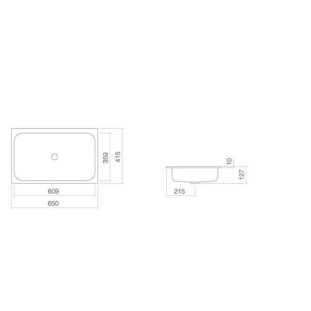 Alape SR Servant for nedfelling 65x41,5 cm, u/overløp, Hvit 