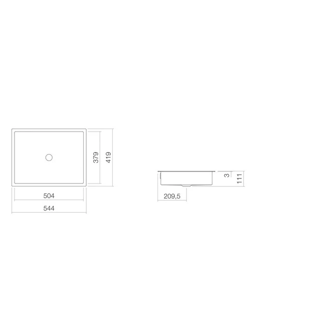 Alape ME Servant for underliming 54,4x41,9 cm, m/overløp, Hvit 