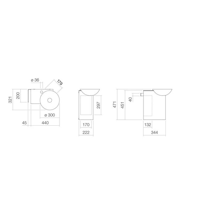 Alape Insert Servantmøbel 48,5x31,7 cm, u/overløp, Hvit 