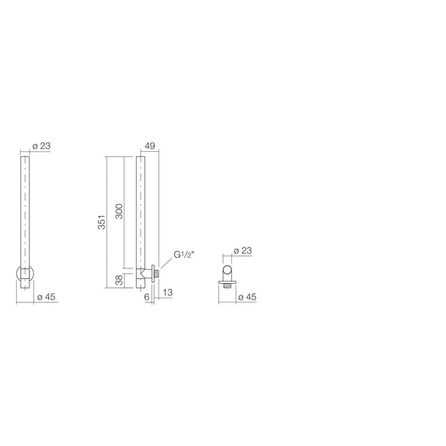 Alape Vinkelventildeksel 4,5x6,05 cm, Krom 