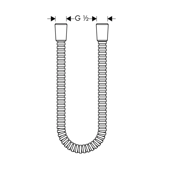 Axor Dusjslange, metall 125 cm, Polert Gull 