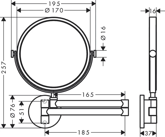 Axor Universal Circular Kosmetikkspeil Hvit Matt 